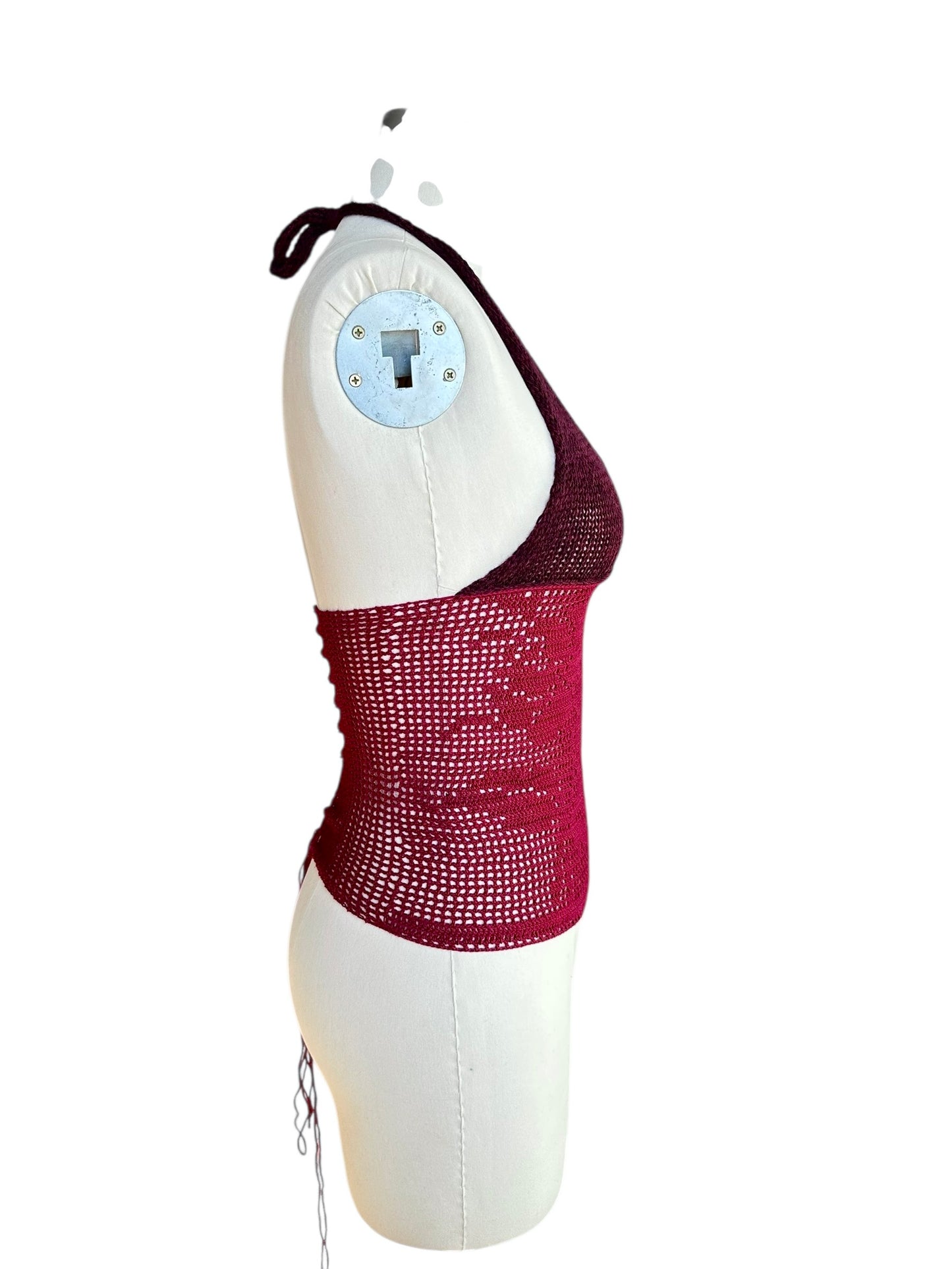 Blackberry Filet Crochet Halter top