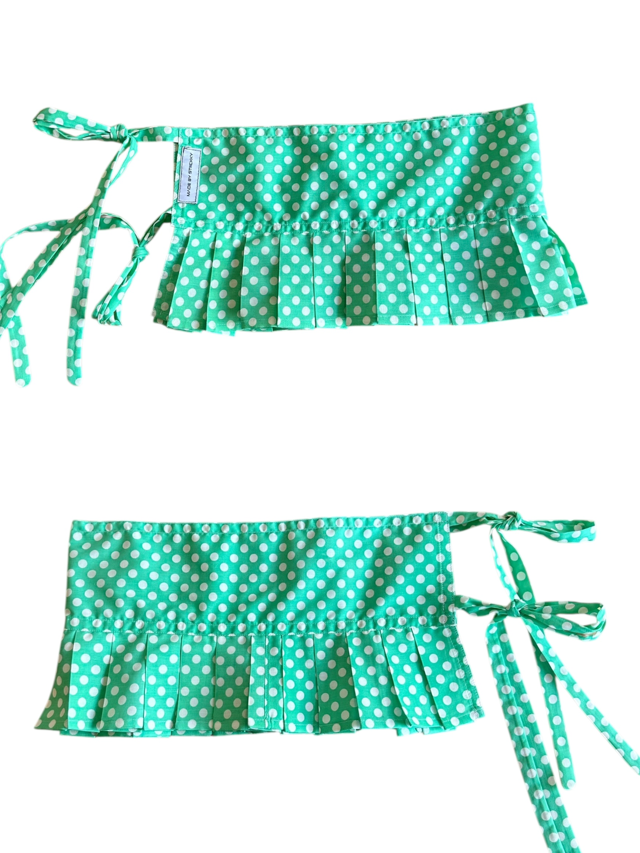 Mint Polkadot Belt Mini Skirt