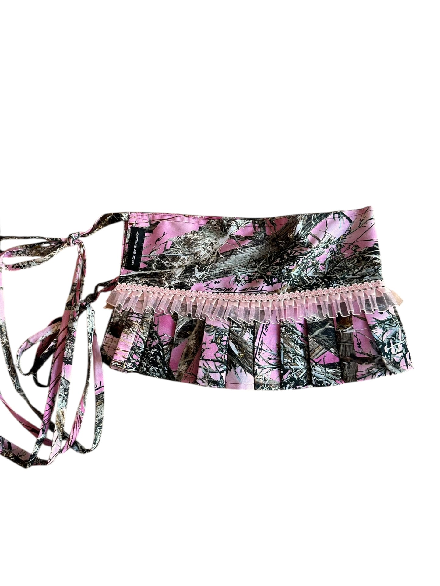 Pink Camo Belt Mini Skirt