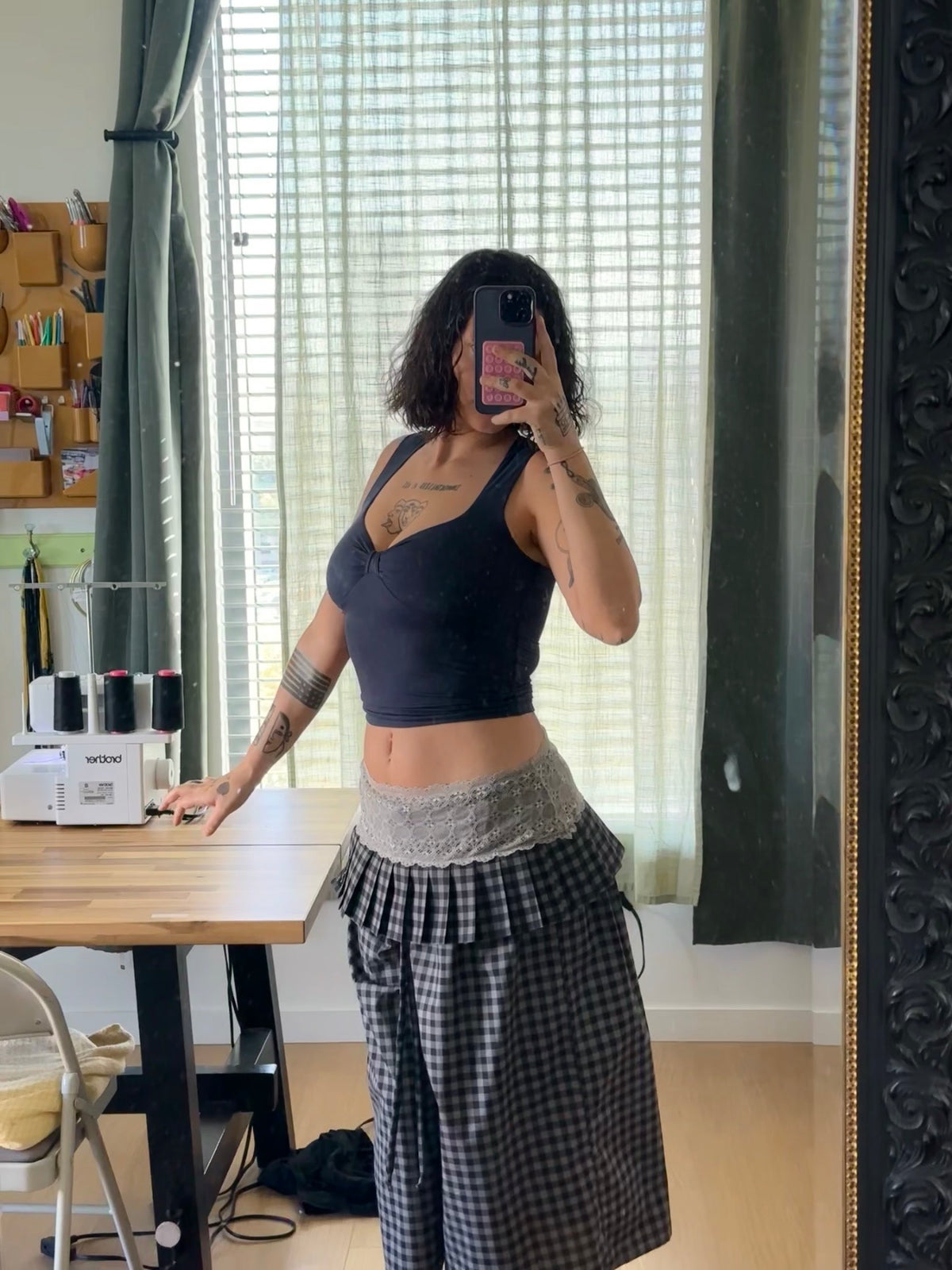 Gingham Mini Skirt