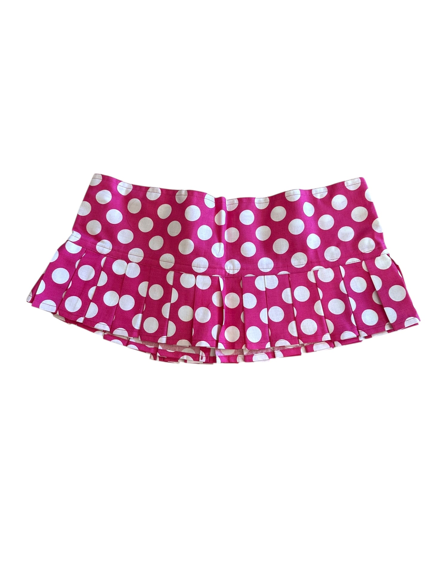 Hot Pink Polkadot Belt Mini Skirt