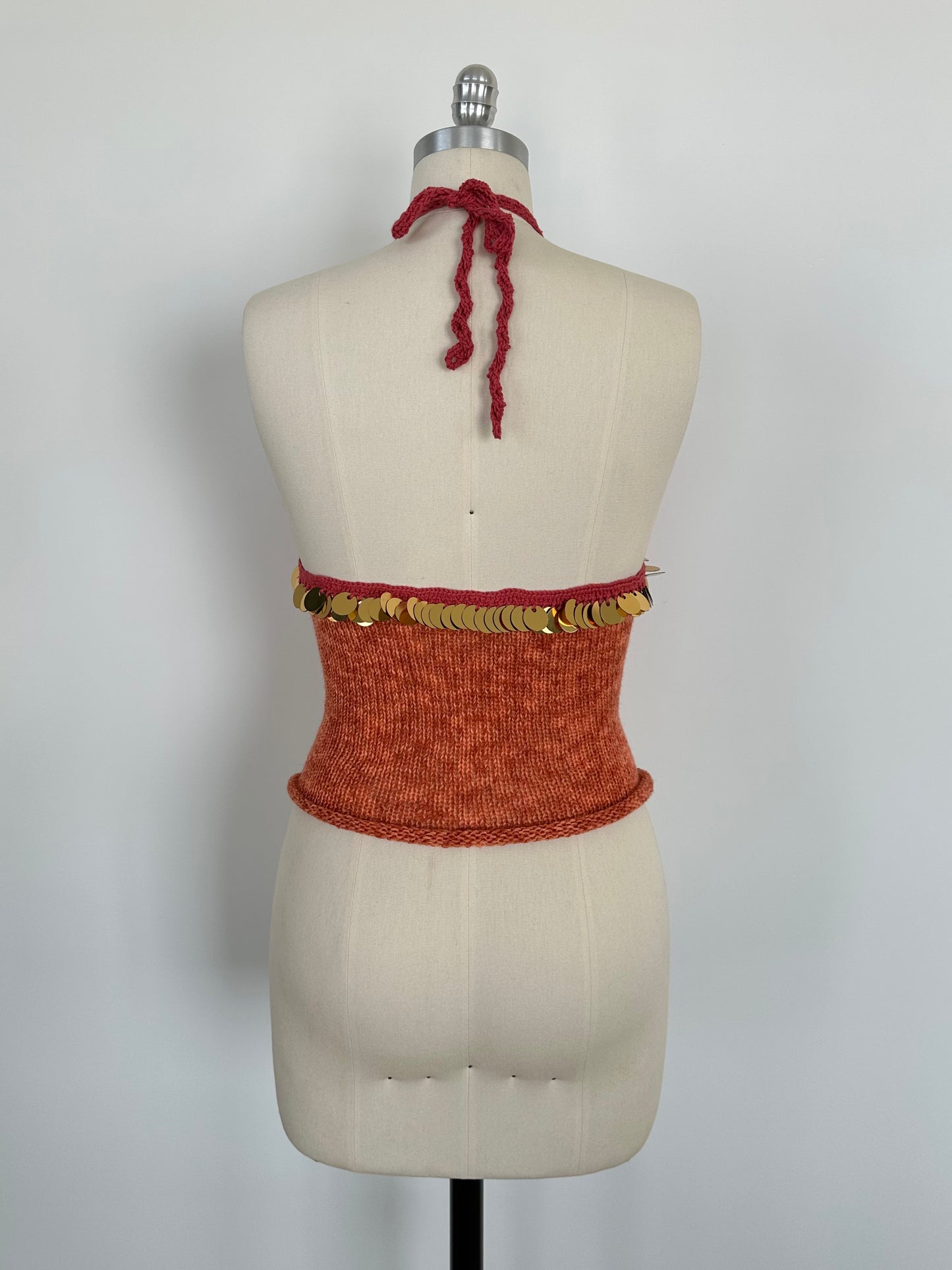 Amber Sequin Halter Top