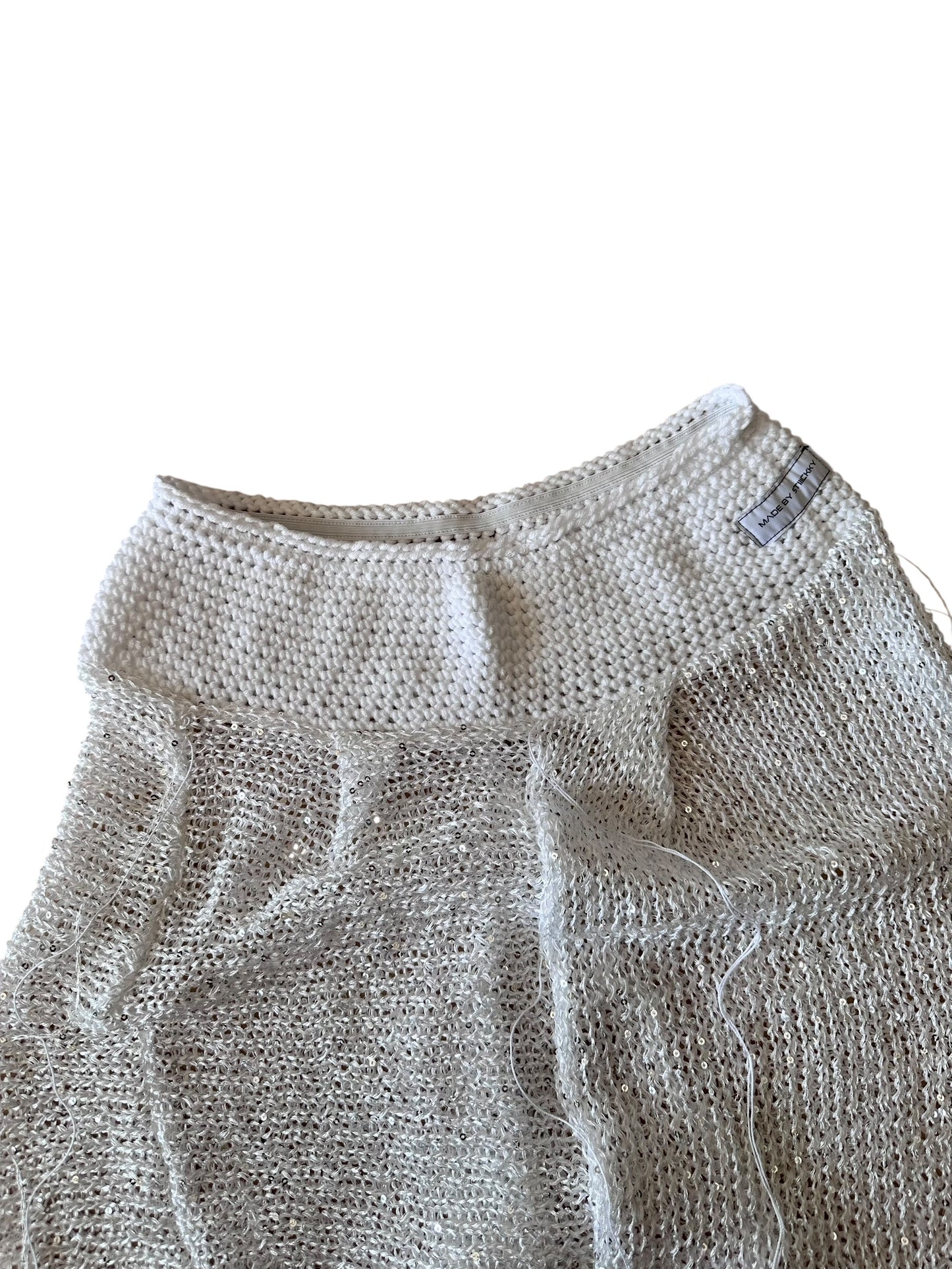White Sequin Skirt