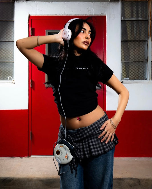 Gingham Belt Mini Skirt