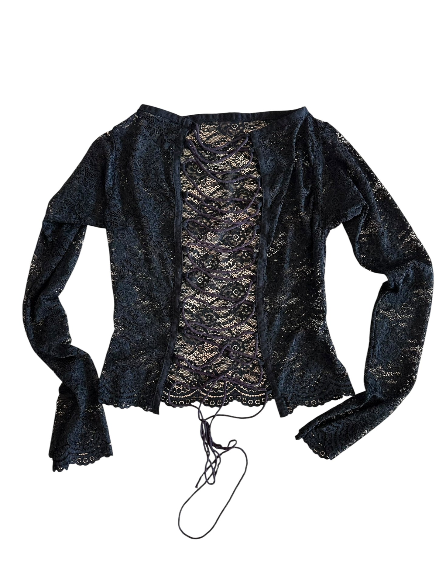 Raven Lace-Up Longsleeve Top