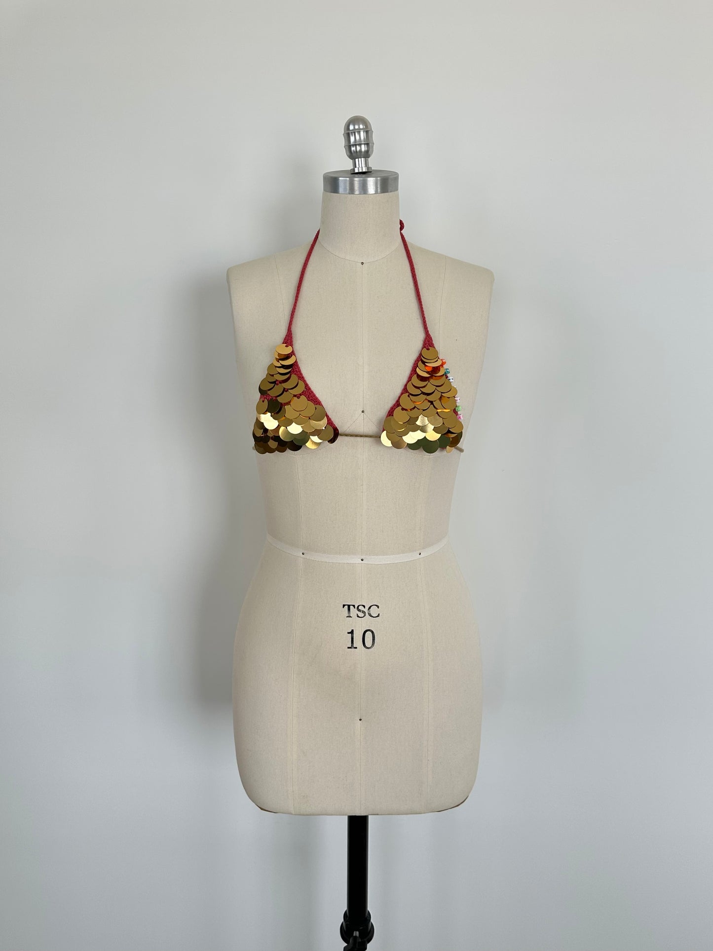 Bronze Sequin Bikini Top