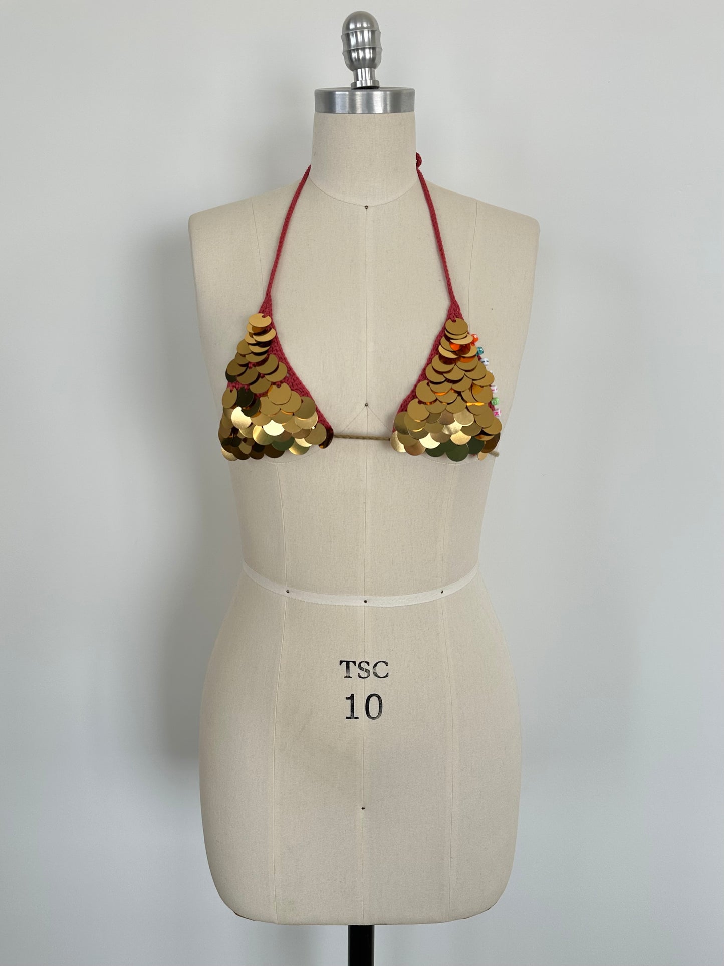 Bronze Sequin Bikini Top