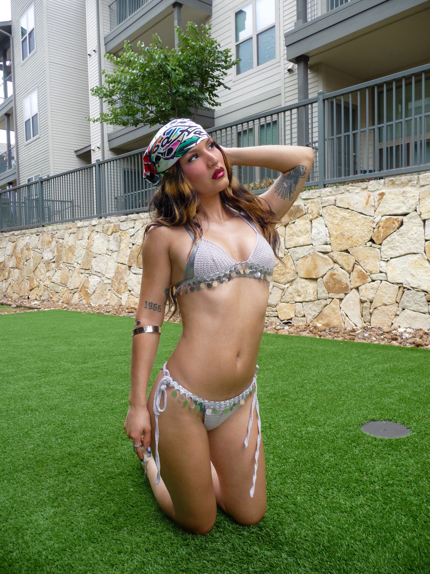 Crochet Sequin Bikini