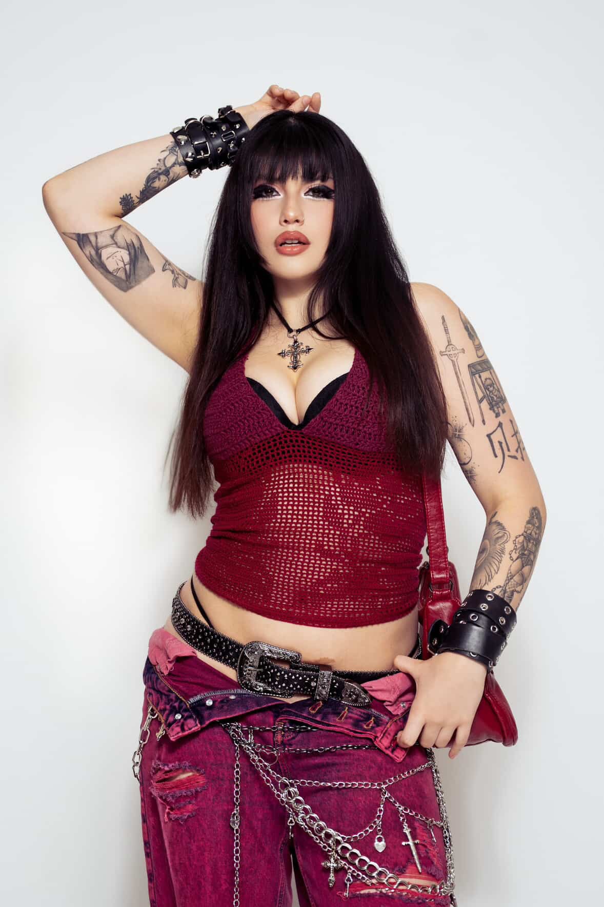 Coral Filet Crochet Halter Top