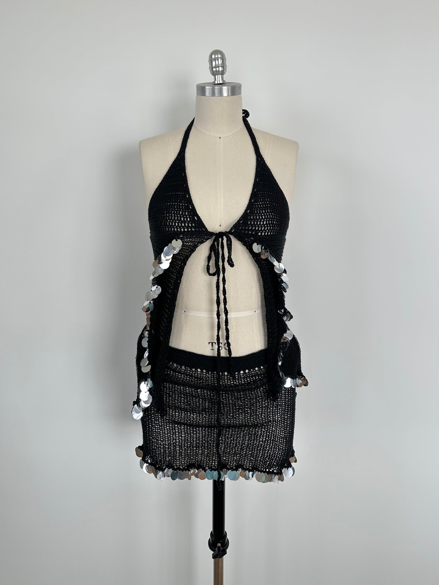 Black Sequin 2-Piece Set