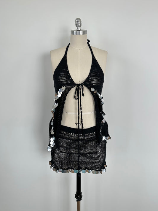 Black Sequin 2-Piece Set
