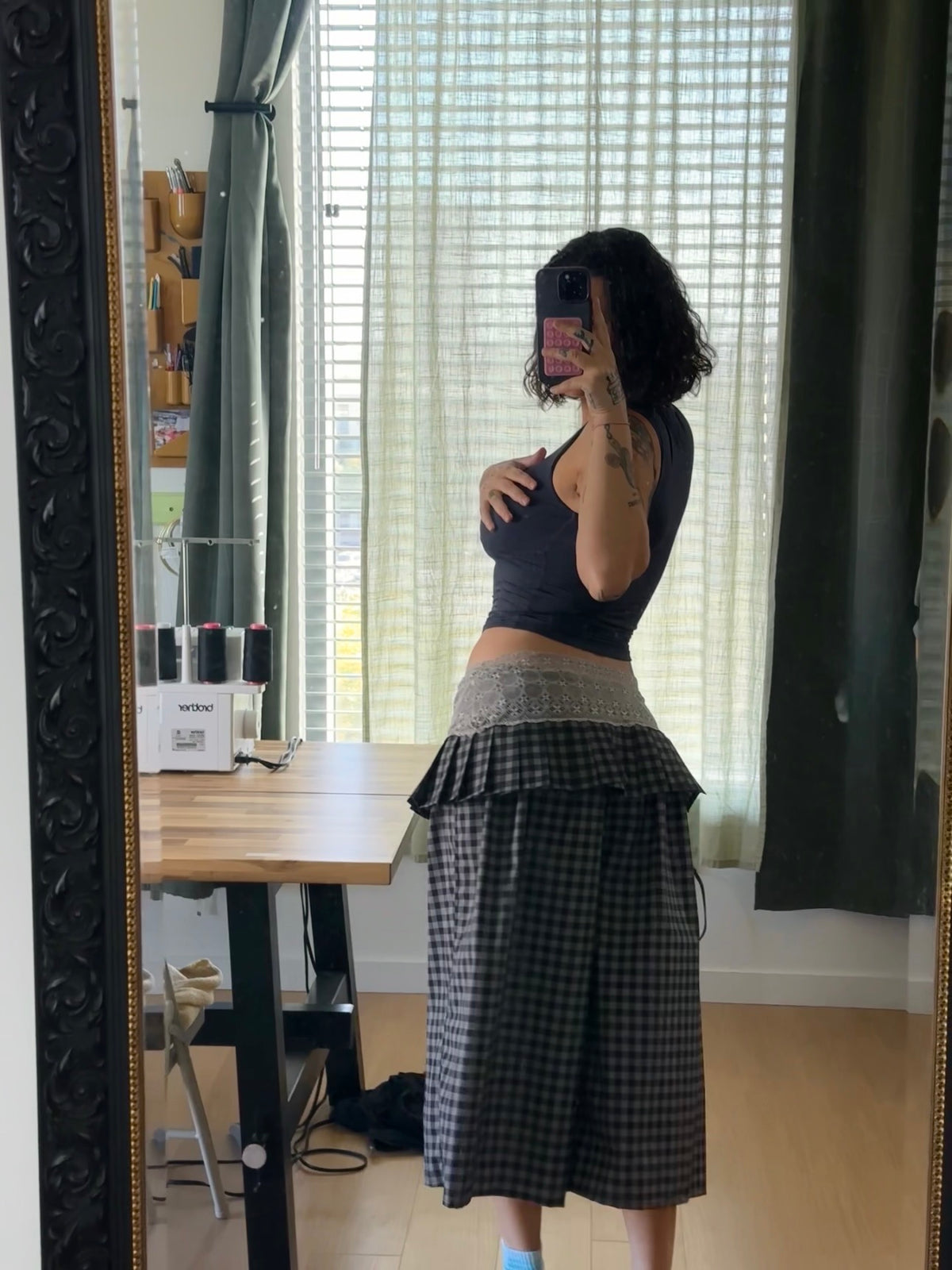 Gingham Mini Skirt
